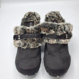 Arizona Suede Furry Clogs 9.5
